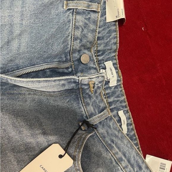 Blue Denim Jeans cargo  forever 21 size 31 - Picture 3 of 8
